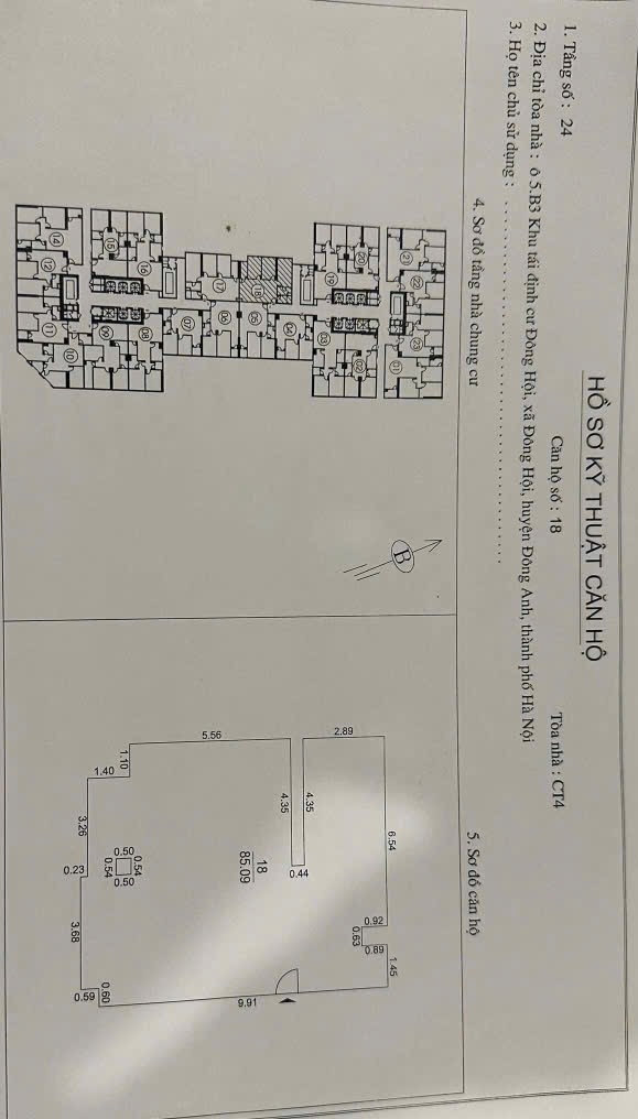 Bán nhà 85.09m² ngang 6.54m  Xã Đông Anh
